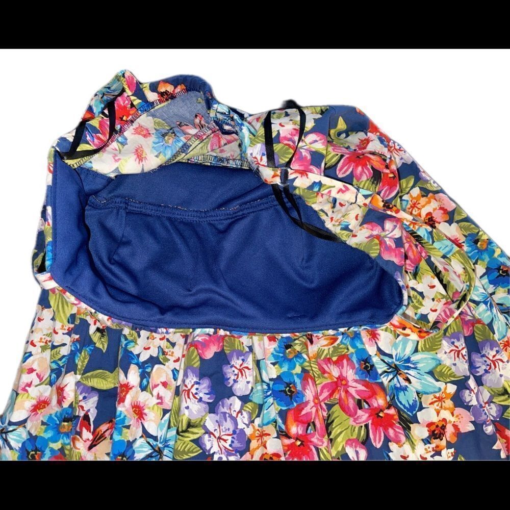 B. Smart Dress Multicolored Floral Spaghetti Straps Sundress - Picture 4 of 6